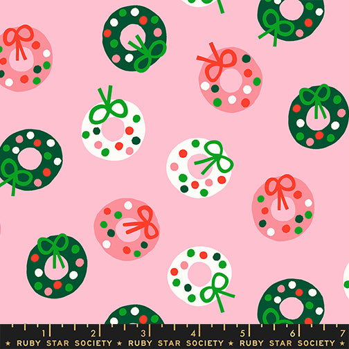Bough Down in Melody Pink from Merry Happy by Kimberly Kight of Ruby Star Society, Designer Fabric