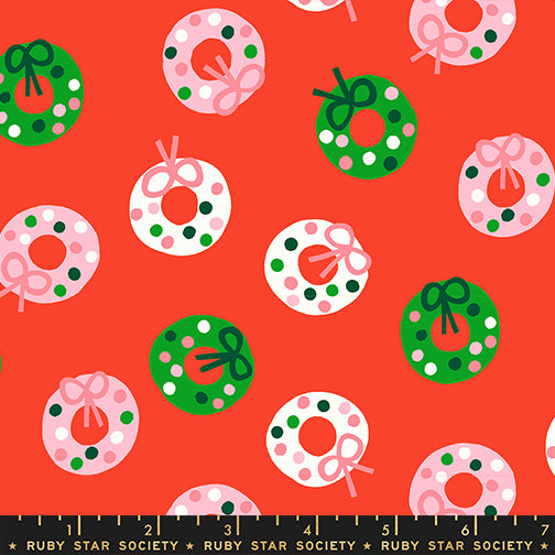 Bough Down in Lollipop from Merry Happy by Kimberly Kight of Ruby Star Society, Designer Fabric