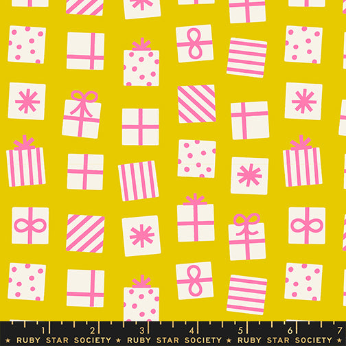 Secret Santa in Golden Hour from Merry Happy by Kimberly Kight of Ruby Star Society, Designer Fabric