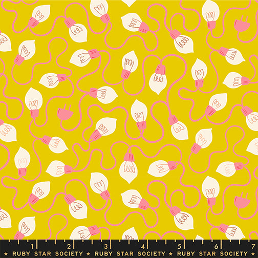 High Strung in Metallic Golden Hour from Merry Happy by Kimberly Kight of Ruby Star Society, Designer Fabric