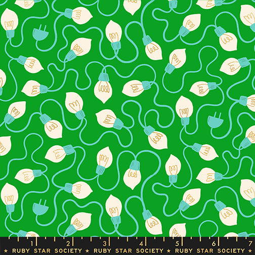 High Strung in Metallic Verdant from Merry Happy by Kimberly Kight of Ruby Star Society, Designer Fabric