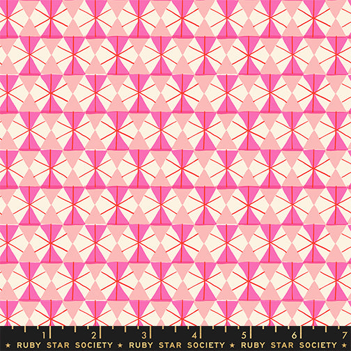 Happy Hexie in Lipstick from Merry Happy by Kimberly Kight of Ruby Star Society, Designer Fabric