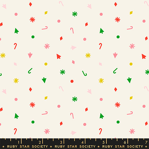 Christmas Confetti in Multi from Merry Happy by Kimberly Kight of Ruby Star Society, Designer Fabric