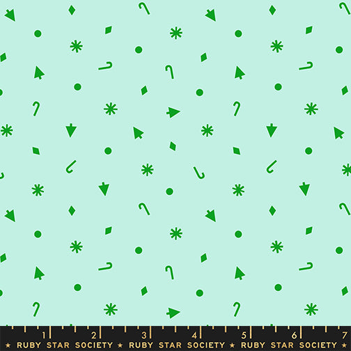 Christmas Confetti in Mint from Merry Happy by Kimberly Kight of Ruby Star Society, Designer Fabric