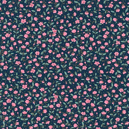 Navy Floral  - Petite Fleurs for Sevenberry Fabrics