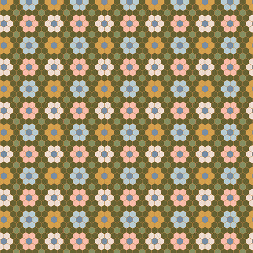 Flowercomb from Summer Homestead by Sewcial Bee Collective for Art Gallery Fabrics, Designer Fabric