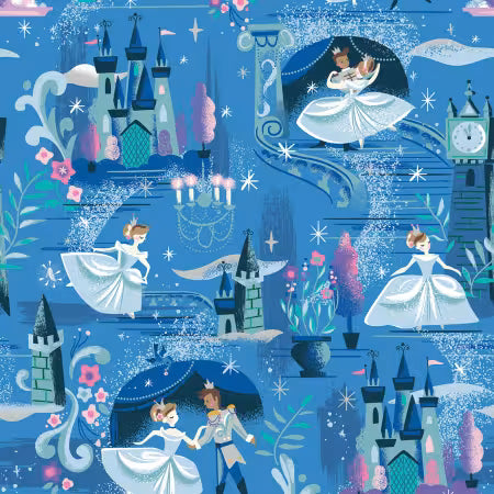Wishes The Ball Blueberry Sparkle by Zippy Boro Jill Howarth by Riley Blake Designs, Designer Fabric