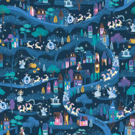 Wishes Moonlight Blueberry Sparkle by Zippy Boro Jill Howarth by Riley Blake Designs, Designer Fabric