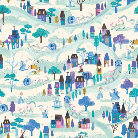 Wishes Moonlight Vintage White Sparkle by Zippy Boro Jill Howarth by Riley Blake Designs, Designer Fabric
