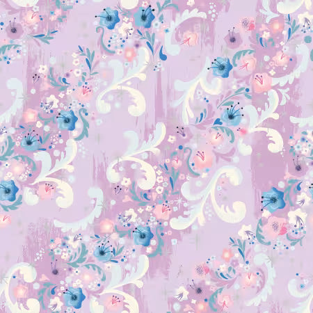 Wishes Cindy's Flowers Vanity Sparkle by Zippy Boro Jill Howarth by Riley Blake Designs, Designer Fabric