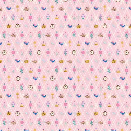 Wishes Diamond Petal Pink Sparkle by Zippy Boro Jill Howarth by Riley Blake Designs, Designer Fabric