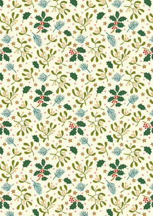 Mistletoe on Cream for All is Bright by Lewis and Irene