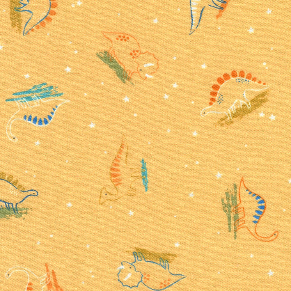 Scattered Dinos in Apricot for Dino Darlings for Robert Kaufman