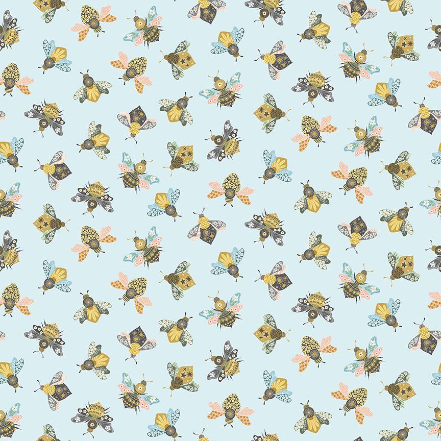 Busy Bees in Sky from Sting Like a Bee by Dear Stella Fabrics