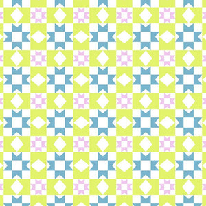 Vivid Patchwork in White from Stitch & Glow by Dear Stella Fabrics