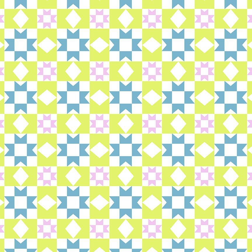 Vivid Patchwork in White from Stitch & Glow by Dear Stella Fabrics