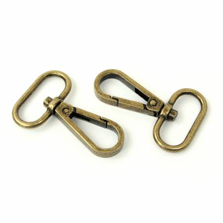3/4" Two Swivel Hooks in Antique Brass