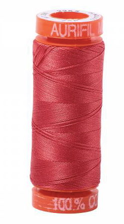 Aurifil Cotton Thread — Dark Red Orange 2255 — Small 50wt