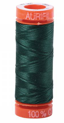 Aurifil Cotton Thread — Medium Spruce 2885 — Small 50wt