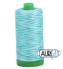 Aurifil Cotton Thread — Turquoise Foam (Variegated) 4654 — Medium 40wt