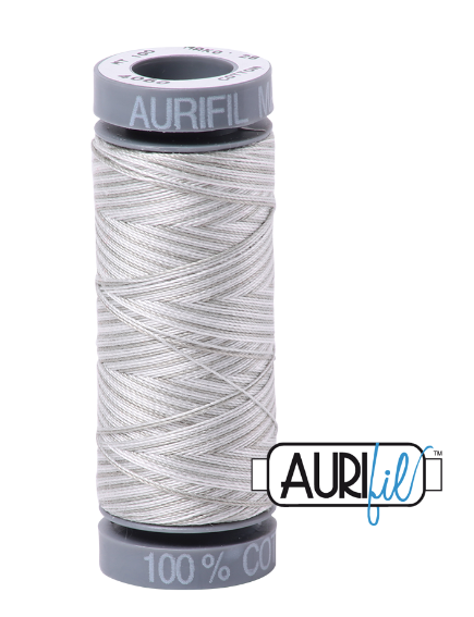 Aurifil Cotton Thread — Silver Moon (Variegated) 4060 — Small 28wt