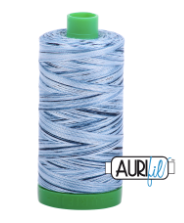 Aurifil Cotton Thread — Stonewash Blues (Variegated) 4669 — Medium 40wt