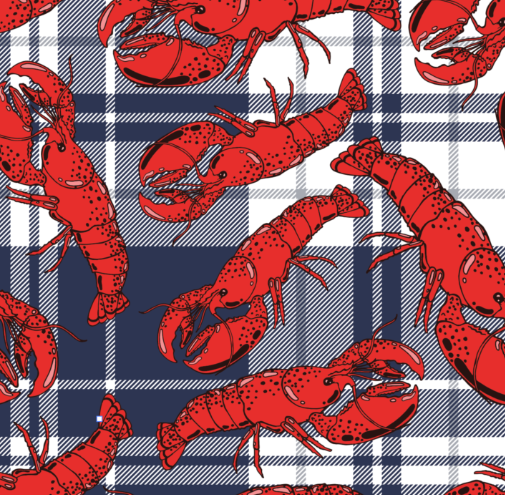 Large Lobster Nautical Plaid - Remant