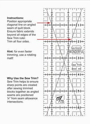 Sew Trim Ruler - Sew Kind of Wonderful NEW Square up ruler
