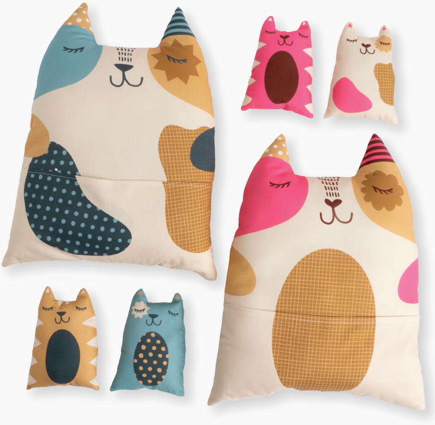 Cat Plushie || PANEL || from Cut Sew Create Part 2 by Stacy Iest Hsu for Moda Fabrics