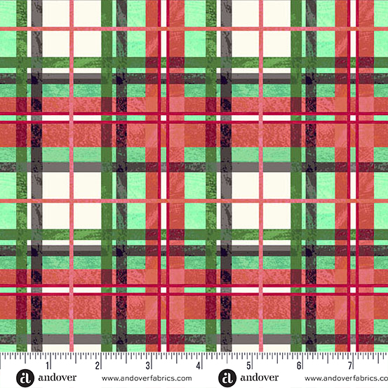 Snowbirds - Red and Green, Tartan Andover Fabrics