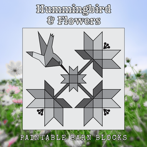 Hummingbird & Flowers - Spring || Barn Block ||