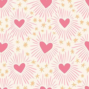 Heart Beat in Cream from Pink Pony Club by Dear Stella Designs