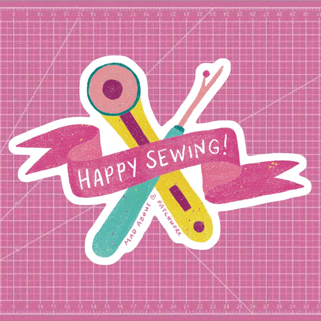 Happy Sewing - Mad About Patchwork Sticker