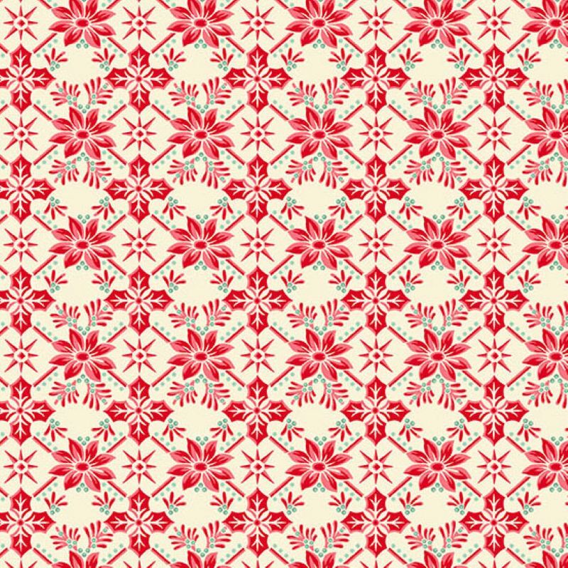 Winter Foliage in Red Sugarberry for Andover Fabrics