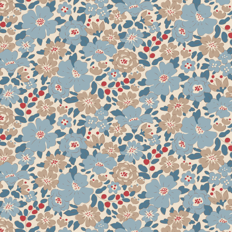 Creating Memories Summer Harper Blue Fabric by Tilda fabrics