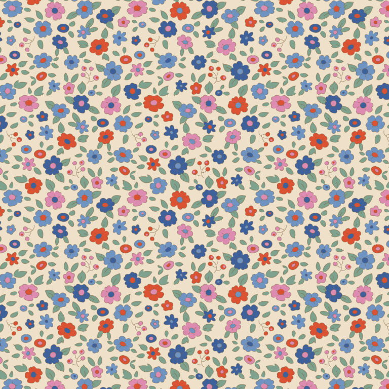 Creating Memories Summer Evie Blue Fabric for Tilda Fabrics