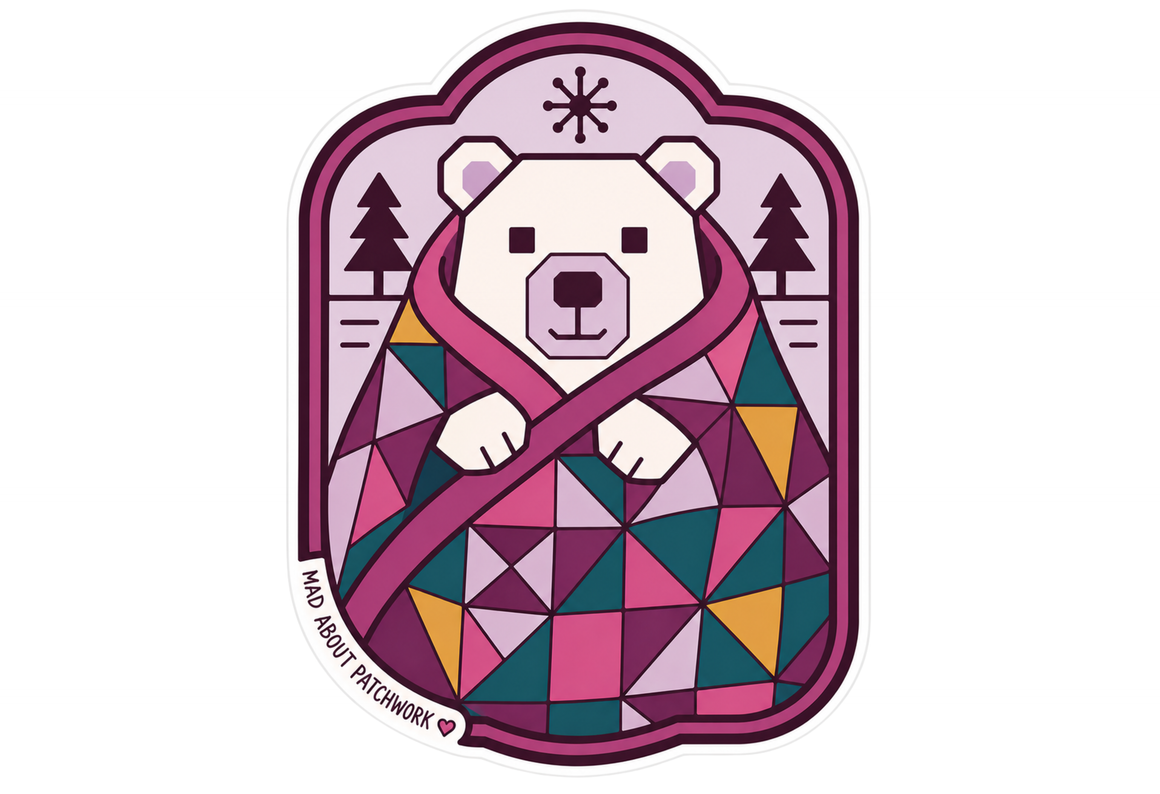Bear Quilt Block — Winnipeg 2026 Sticker, Fun Stuff