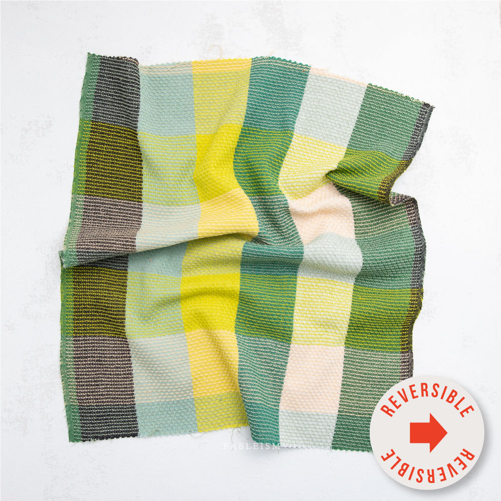 Waffle Happy Checkers in Limon by Fableism Supply Co., Specialty Fabric