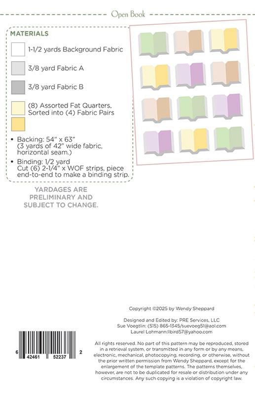 Moda Pattern Books Wendy Sheppard for Moda — Open Book Pattern