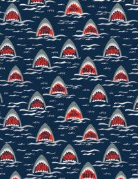 Softie Scary Sharks in Nautical - MINKY