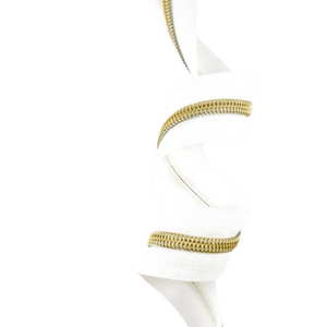 White Tape with Gold Teeth #5 Zipper