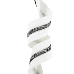 White Tape with Gunmetal Teeth #5 Zipper