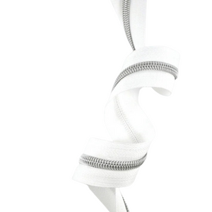 White Tape with Silver #5 Zipper