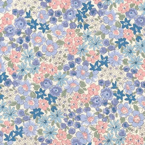 Petite Garden Blue Sevenberry  - Petite Garden for Sevenberry Fabrics