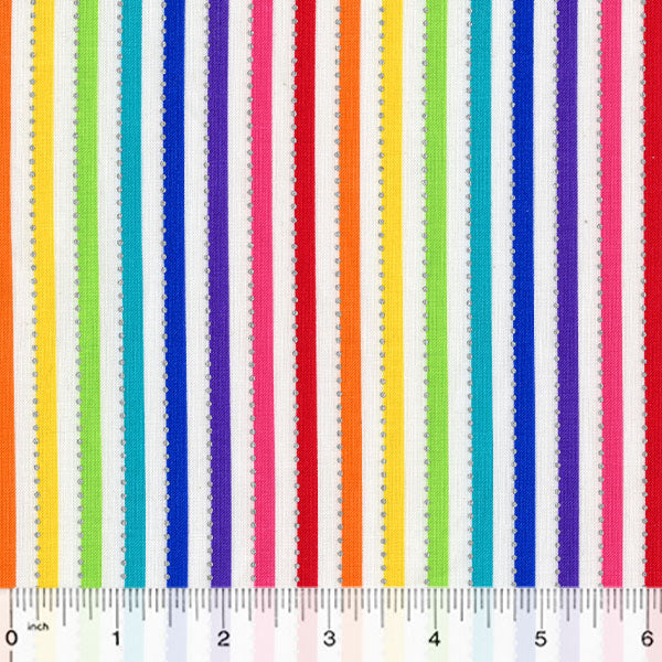 Be Colorful - Stripe White Rainbow Metallic