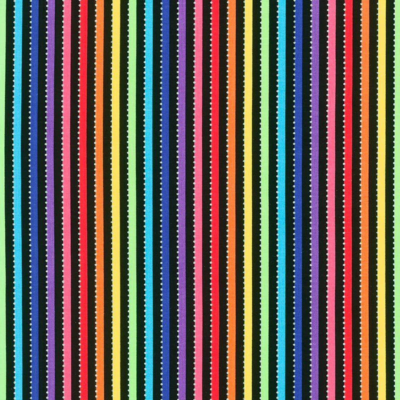 Be Colorful - Stripe Black Rainbow Metallic