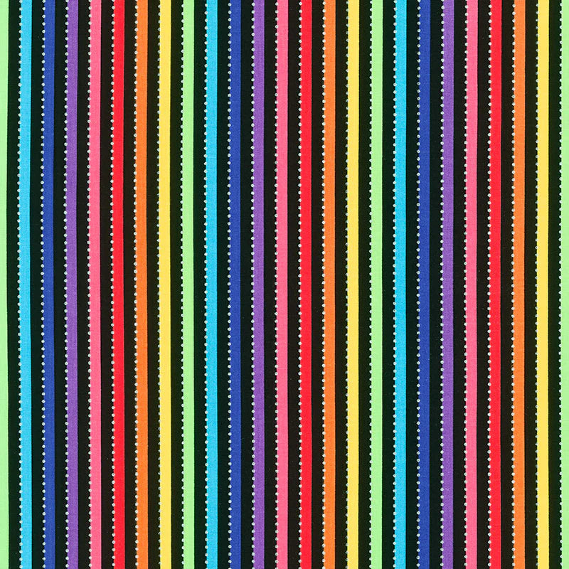 Be Colorful - Stripe Black Rainbow Metallic