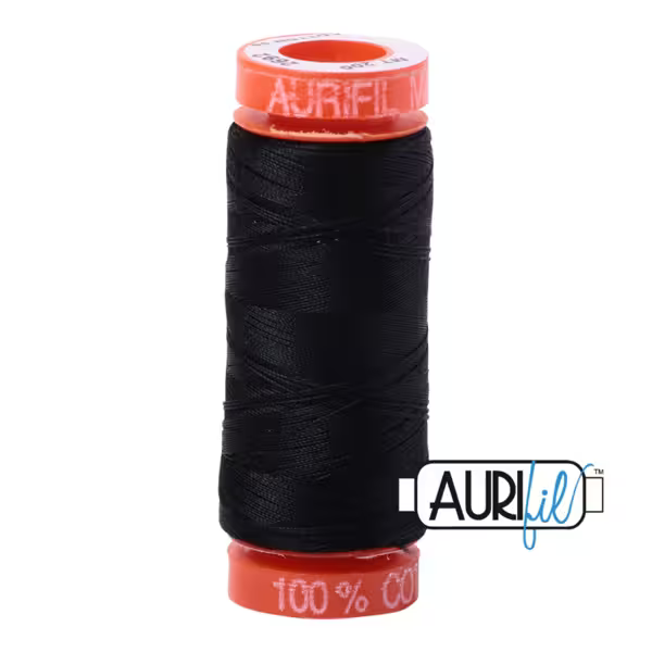 Aurifil Cotton Thread — Black 2692 — Small 50wt