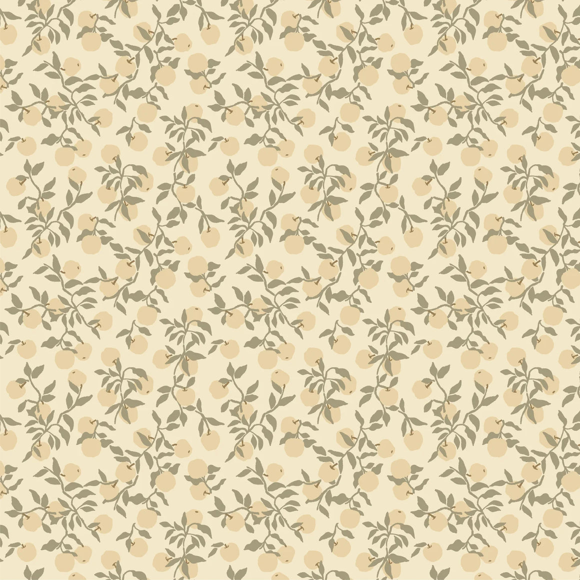 Apples in Light Sage from Primrose & Parsley by Michal Marko for Poppie Cotton, Designer Fabric