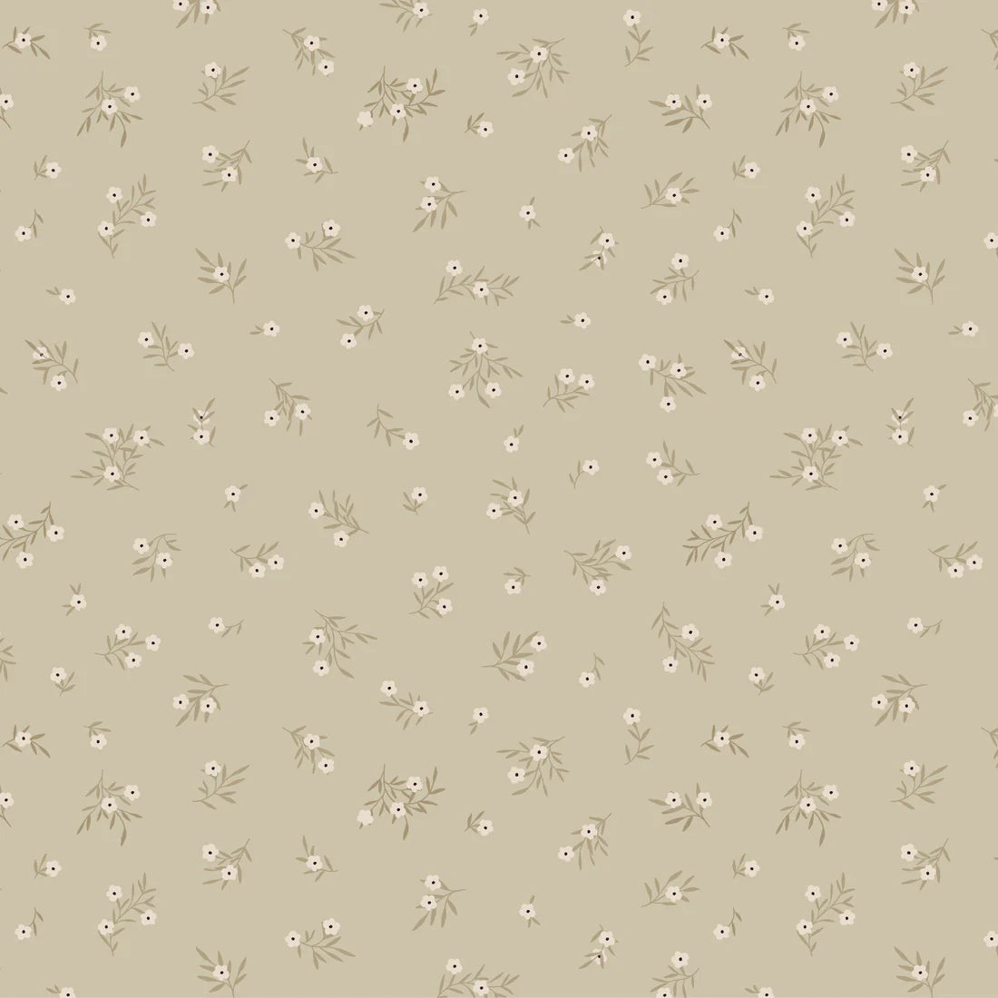 Meadow Sprigs in Sage from Primrose & Parsley by Michal Marko for Poppie Cotton, Designer Fabric